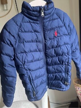 Polo by Ralph Lauren Navy Quilted Puffer Jacket with Red Pony